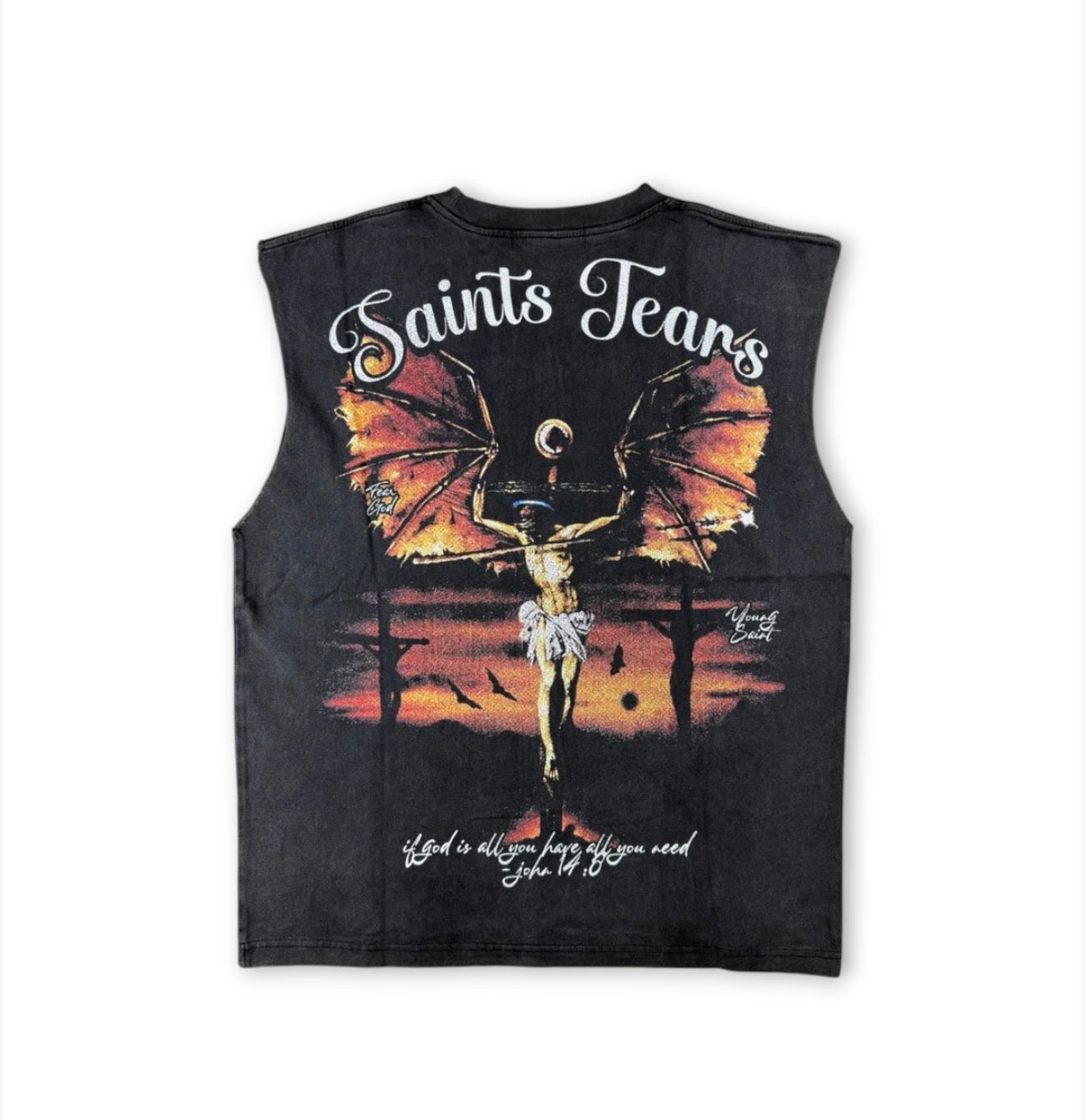 Young Saint Saint Tears Tank Top - Black