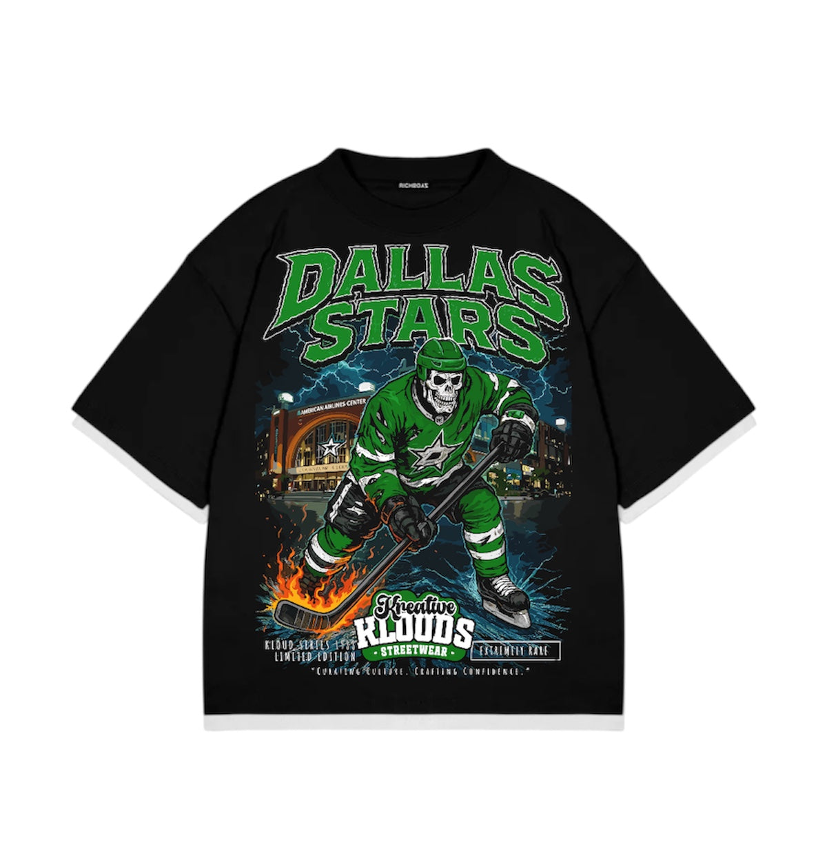 Dallas Stars heavyweight oversized graphic tee, front view