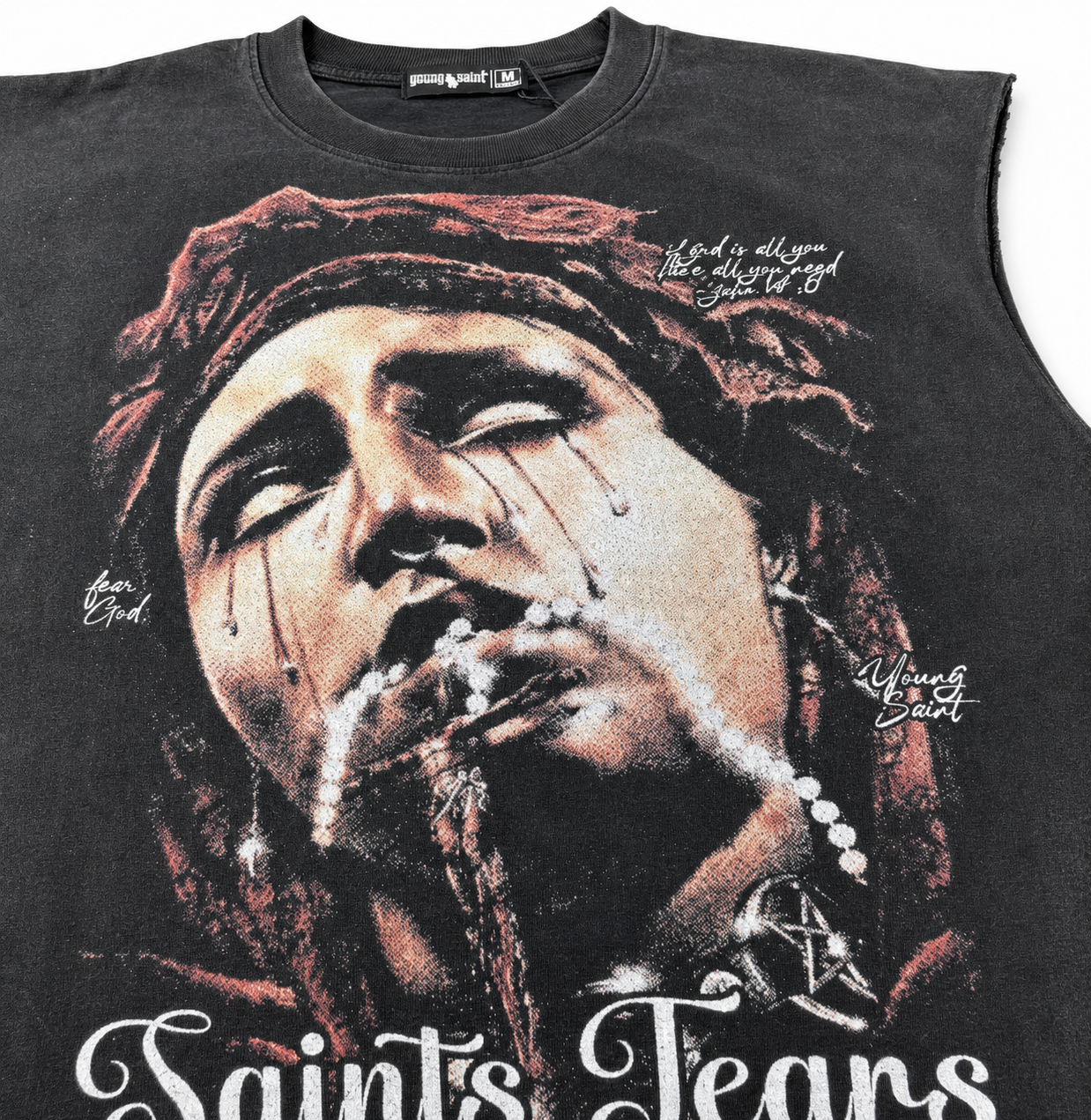 Young Saint Saint Tears Tank Top - Black