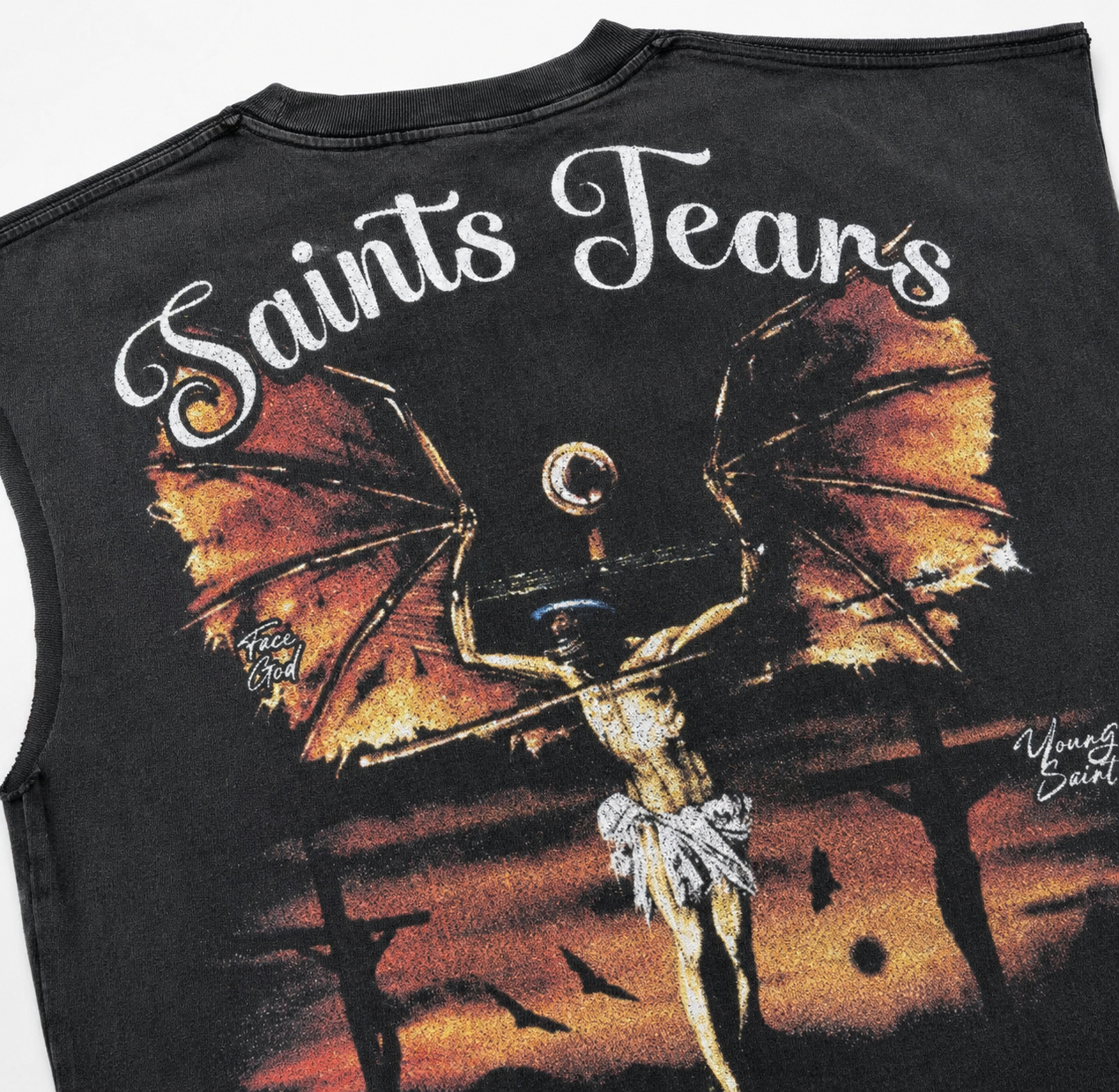 Young Saint Saint Tears Tank Top - Black
