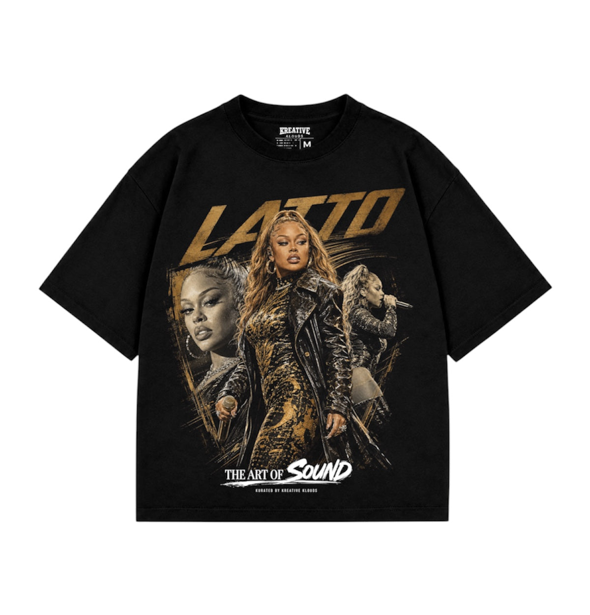 Latto The Sound of Art black graphic tee
