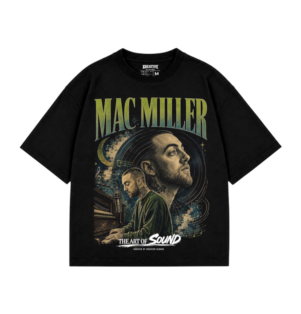 Mac Miller The Sound of Art black graphic tee