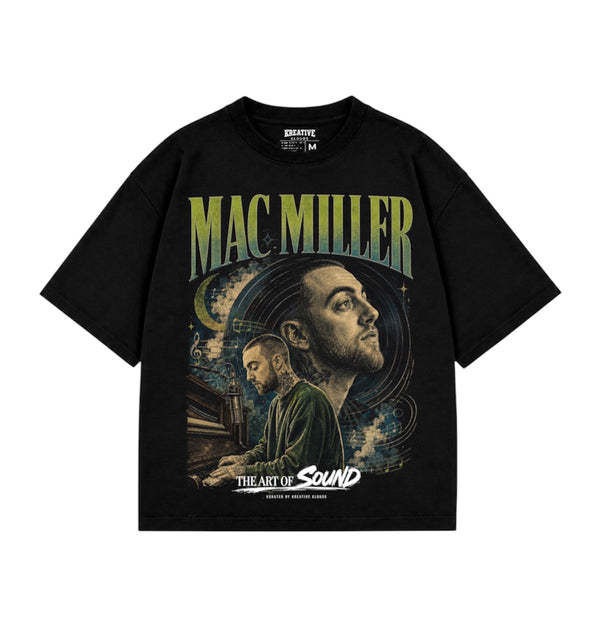 Mac Miller The Sound of Art black graphic tee
