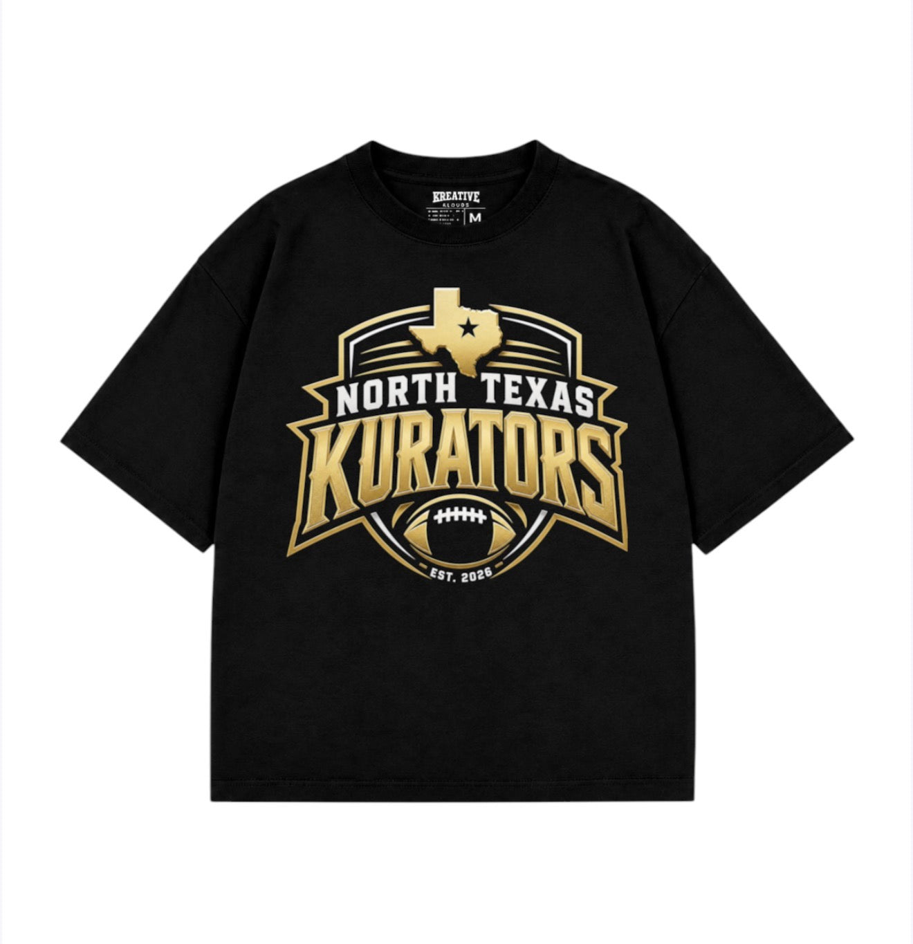 North Texas Kurators Shield Logo Heavyweight Tee - Black